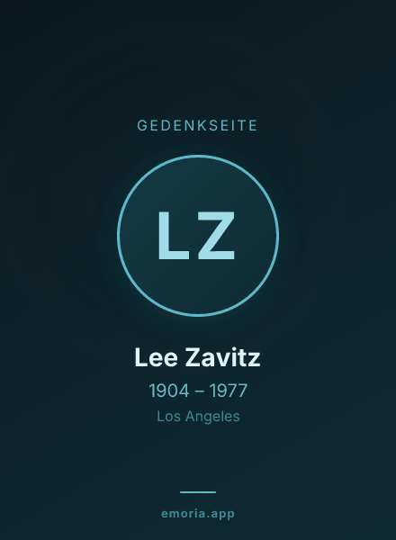 Gedenkportrait von Lee Zavitz