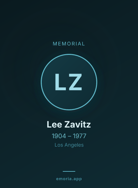 Memorial portrait of Lee Zavitz
