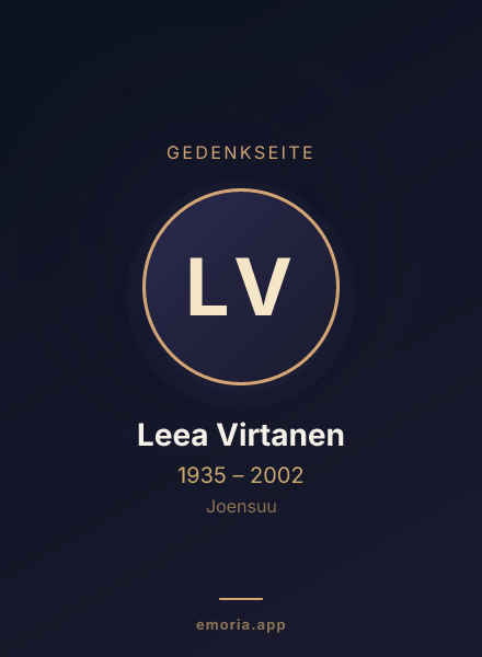 Gedenkportrait von Leea Virtanen