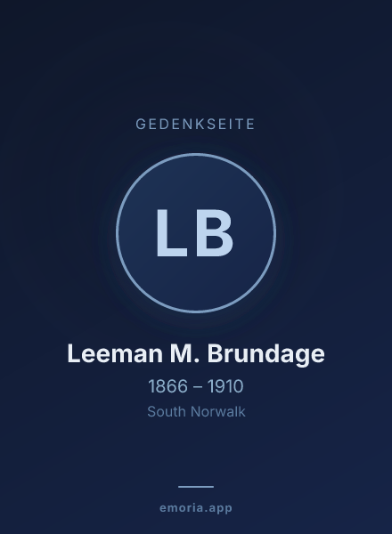 Gedenkportrait von Leeman M. Brundage
