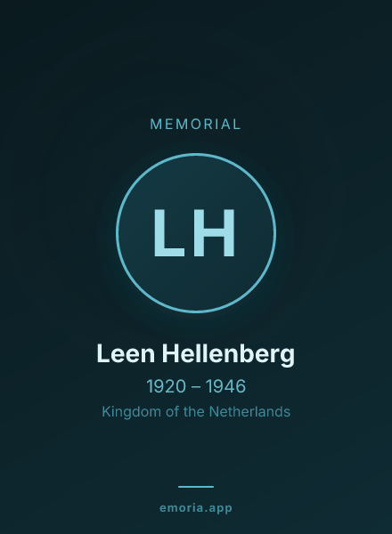 Memorial portrait of Leen Hellenberg