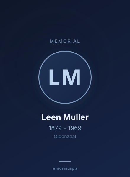 Memorial portrait of Leen Muller