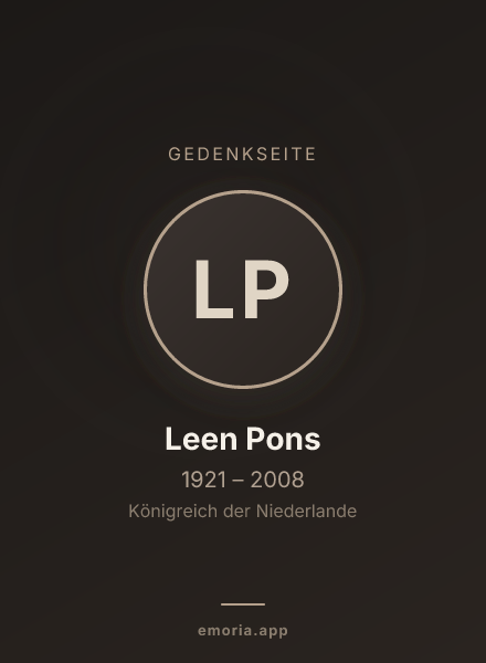 Gedenkportrait von Leen Pons