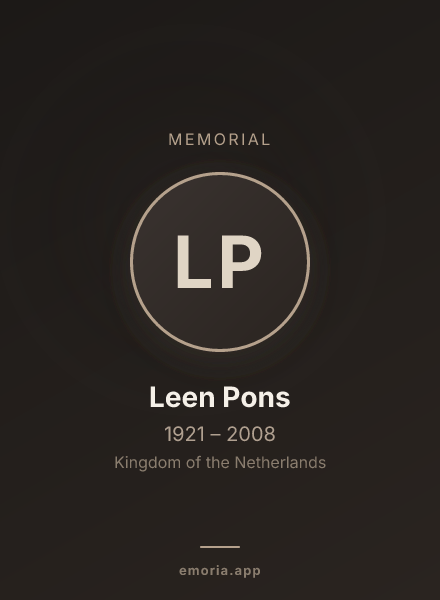 Memorial portrait of Leen Pons