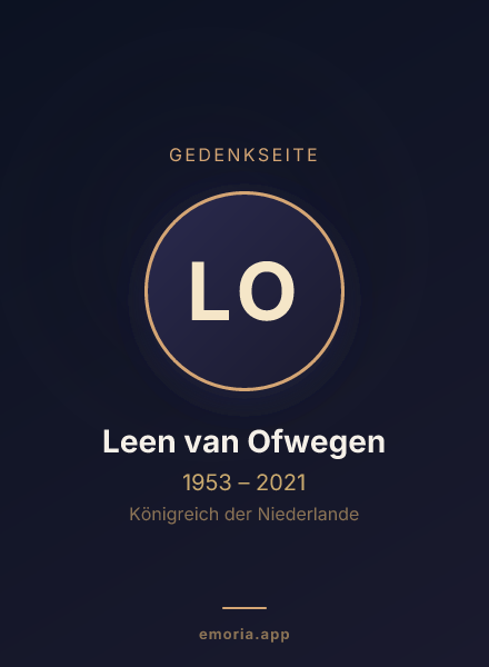 Gedenkportrait von Leen van Ofwegen