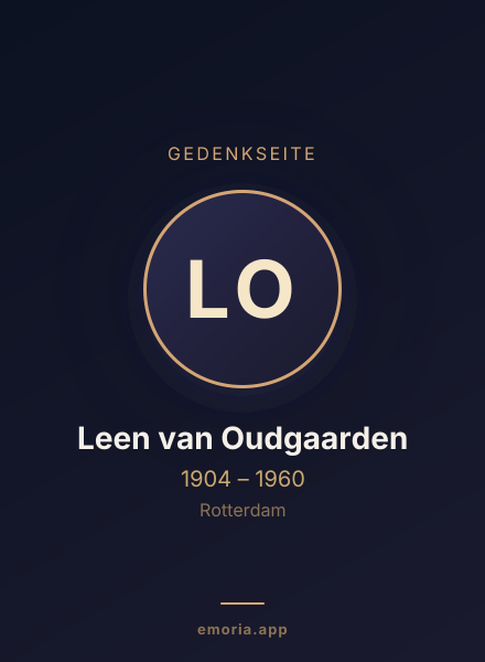 Gedenkportrait von Leen van Oudgaarden