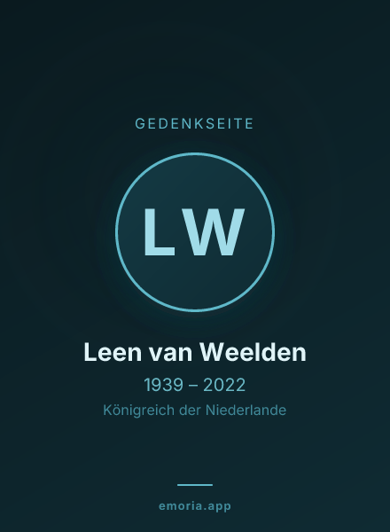 Gedenkportrait von Leen van Weelden
