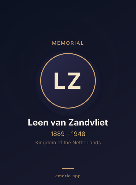 Memorial portrait of Leen van Zandvliet