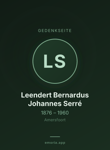 Gedenkportrait von Leendert Bernardus Johannes Serré