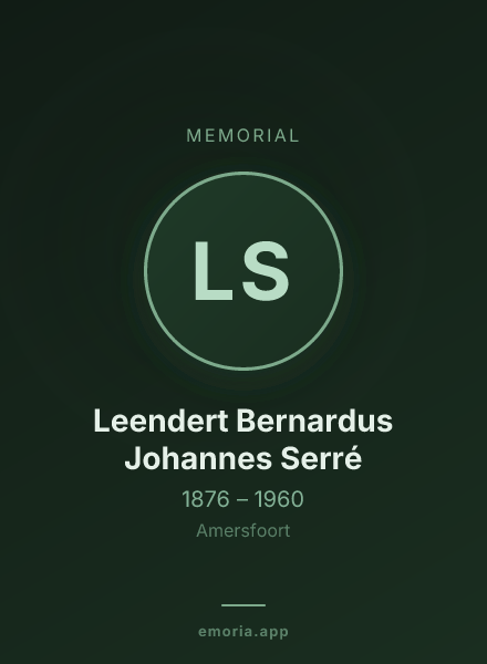 Memorial portrait of Leendert Bernardus Johannes Serré