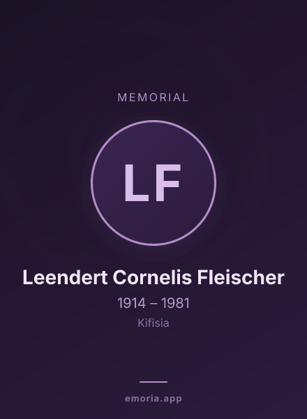 Memorial portrait of Leendert Cornelis Fleischer