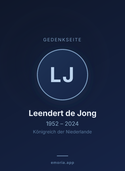 Gedenkportrait von Leendert de Jong