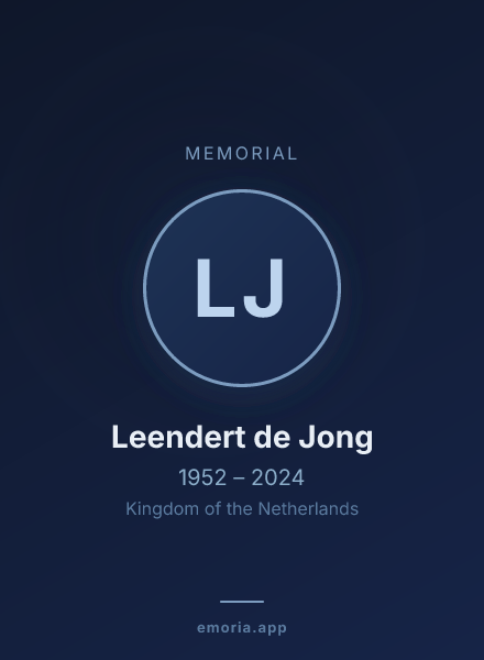 Memorial portrait of Leendert de Jong