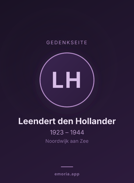 Gedenkportrait von Leendert den Hollander