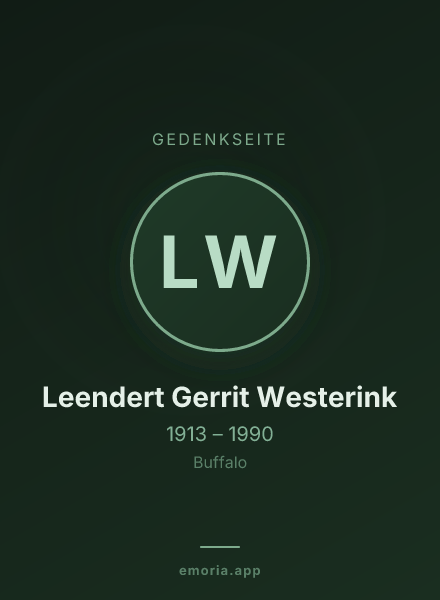 Gedenkportrait von Leendert Gerrit Westerink