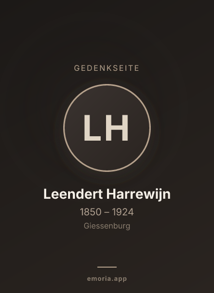 Gedenkportrait von Leendert Harrewijn