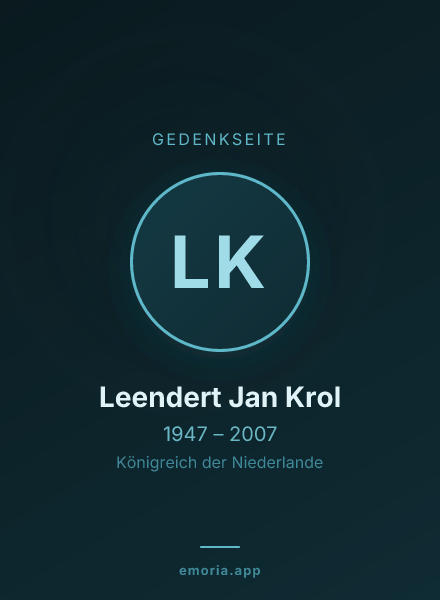 Gedenkportrait von Leendert Jan Krol