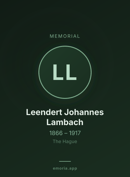 Memorial portrait of Leendert Johannes Lambach