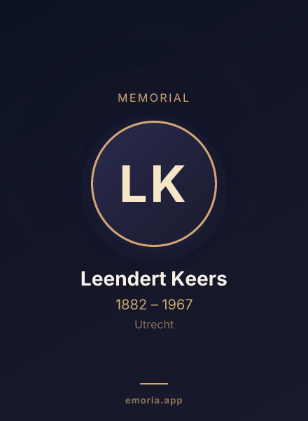 Memorial portrait of Leendert Keers