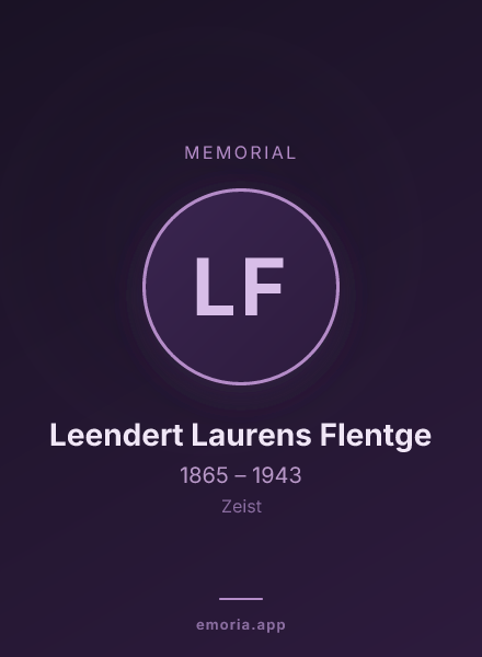 Memorial portrait of Leendert Laurens Flentge