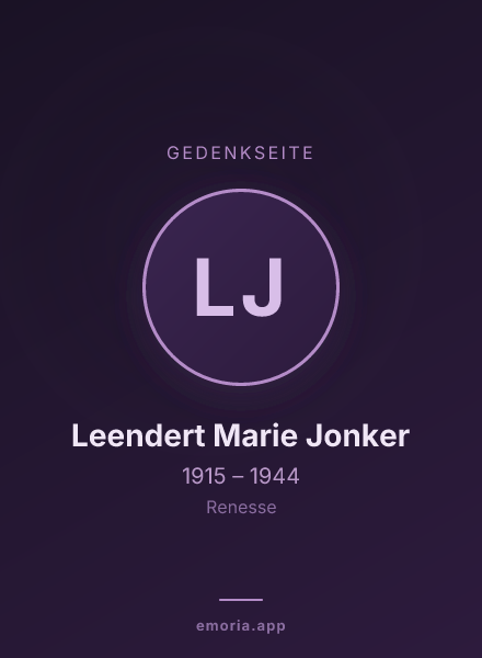 Gedenkportrait von Leendert Marie Jonker