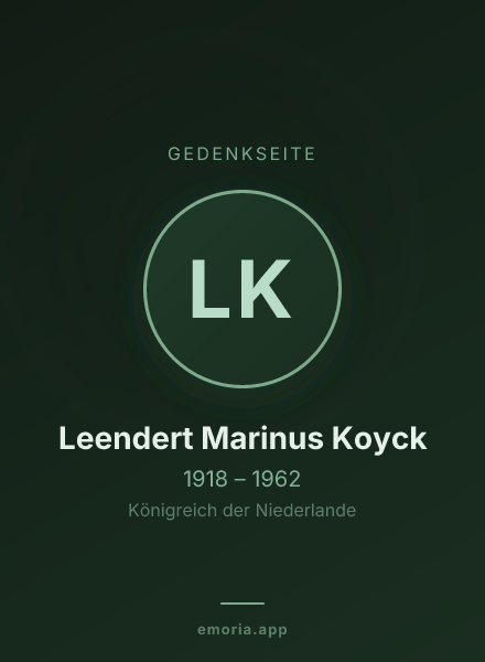 Gedenkportrait von Leendert Marinus Koyck