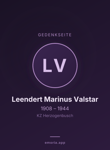 Gedenkportrait von Leendert Marinus Valstar