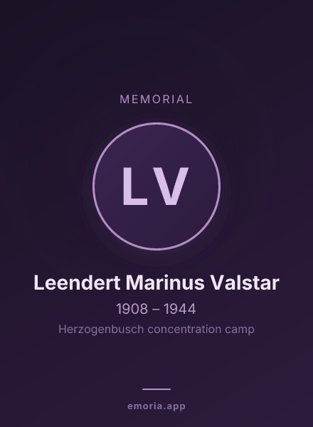Memorial portrait of Leendert Marinus Valstar