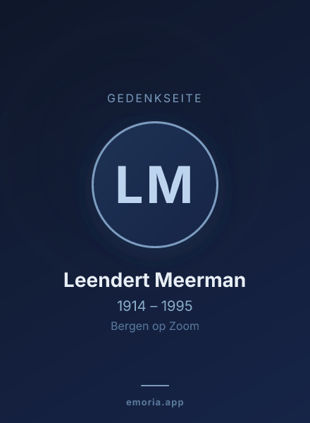 Gedenkportrait von Leendert Meerman