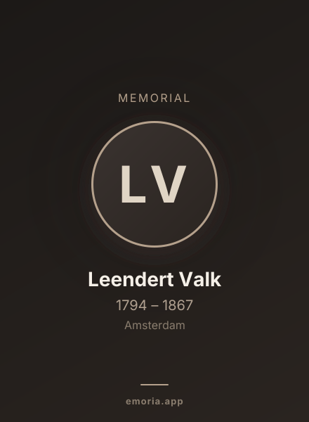 Memorial portrait of Leendert Valk