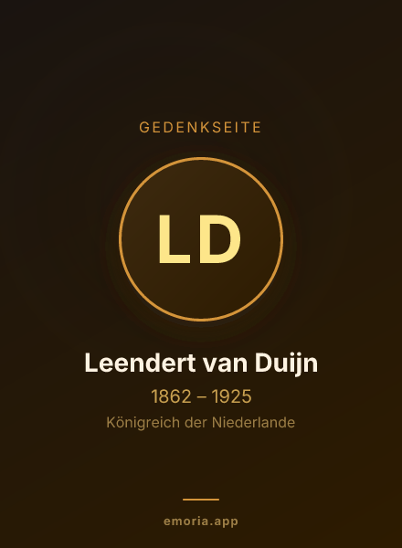 Gedenkportrait von Leendert van Duijn