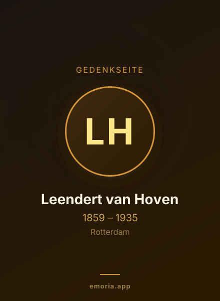 Gedenkportrait von Leendert van Hoven