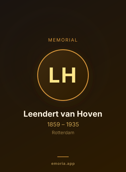 Memorial portrait of Leendert van Hoven