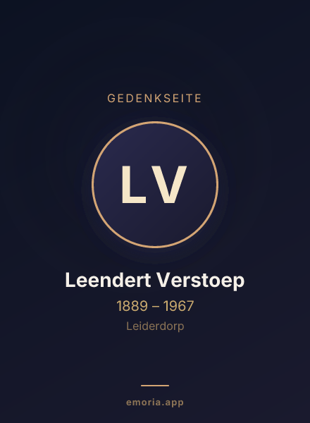 Gedenkportrait von Leendert Verstoep