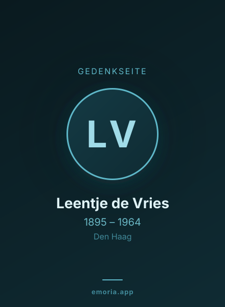 Gedenkportrait von Leentje de Vries