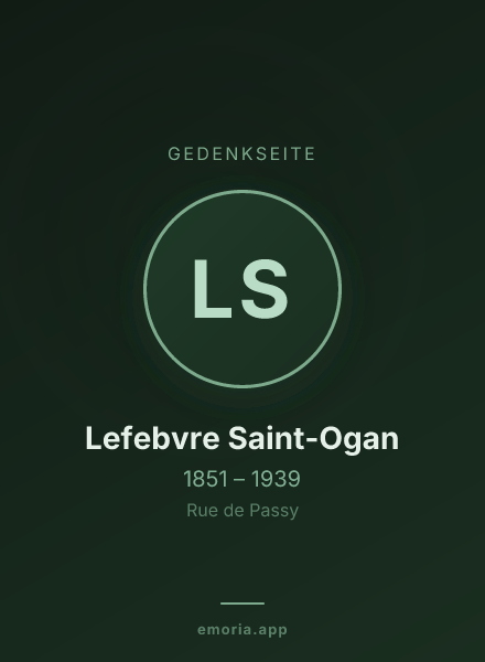 Gedenkportrait von Lefebvre Saint-Ogan