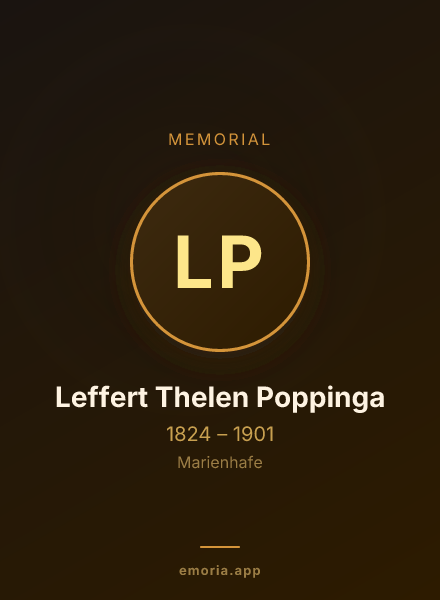 Memorial portrait of Leffert Thelen Poppinga