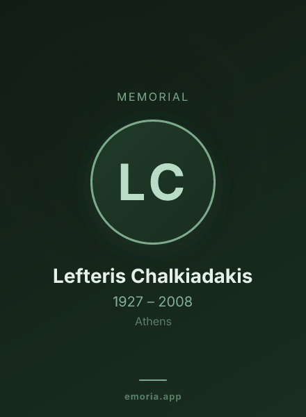 Memorial portrait of Lefteris Chalkiadakis