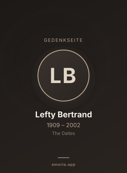 Gedenkportrait von Lefty Bertrand