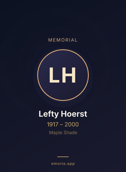 Memorial portrait of Lefty Hoerst