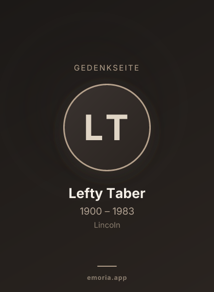 Gedenkportrait von Lefty Taber