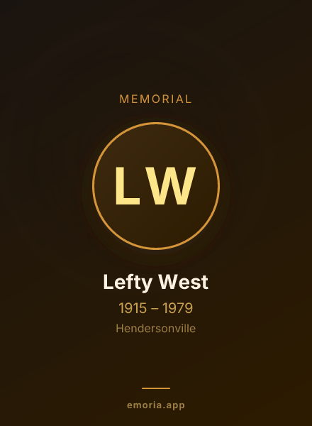 Memorial portrait of Lefty West