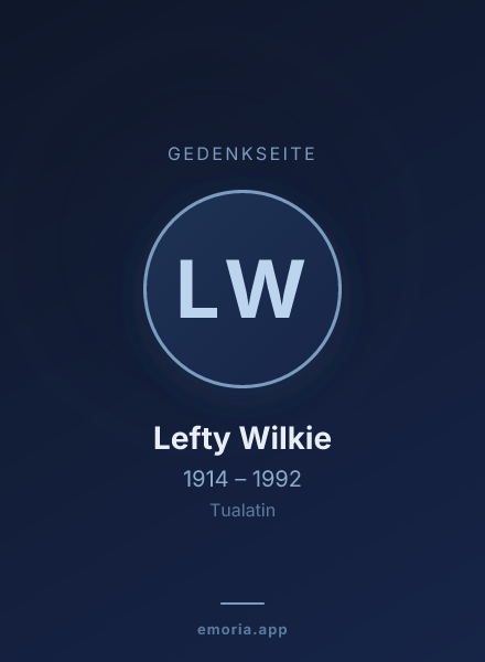 Gedenkportrait von Lefty Wilkie