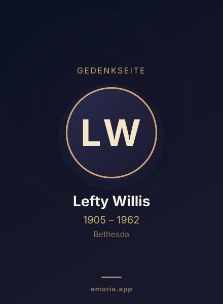 Gedenkportrait von Lefty Willis