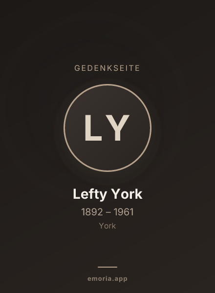 Gedenkportrait von Lefty York