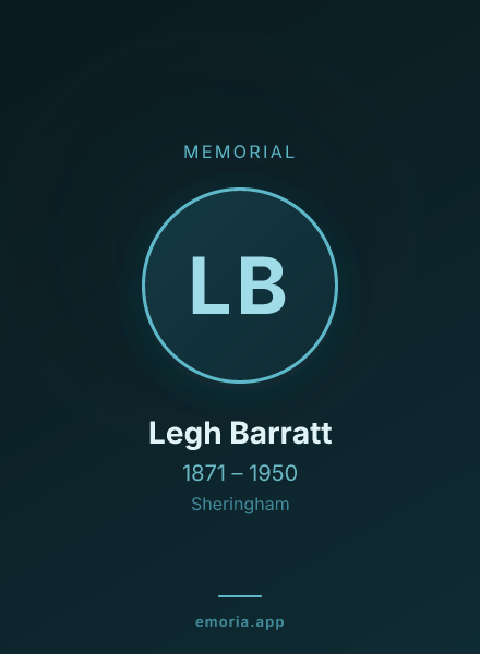 Memorial portrait of Legh Barratt
