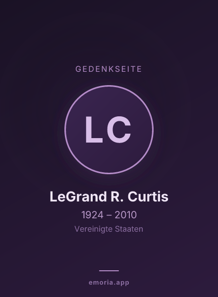 Gedenkportrait von LeGrand R. Curtis