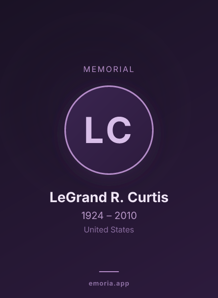Memorial portrait of LeGrand R. Curtis