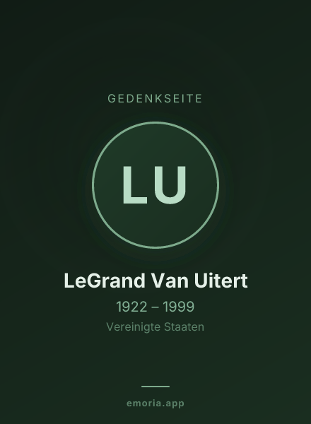Gedenkportrait von LeGrand Van Uitert