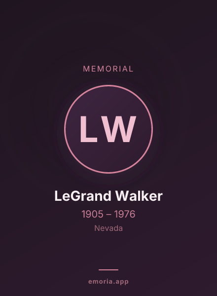 Memorial portrait of LeGrand Walker